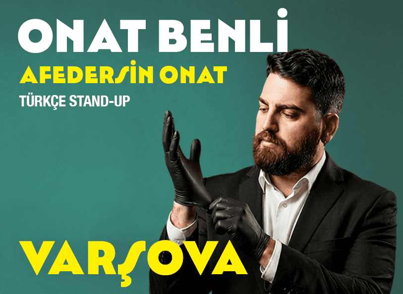 Onat Benli – Afedersin Onat tek kişilik stand-up gösterisi afişi